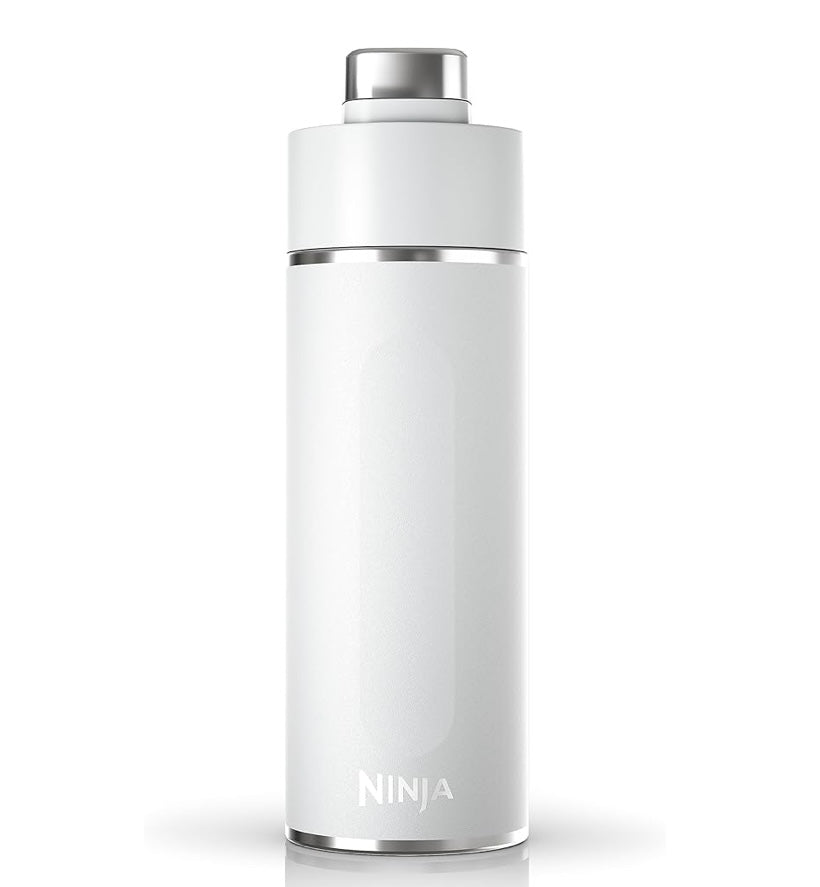 Ninja DW2401WH Thirsti 24oz Reiswaterbottel Lekvry, 24 Uur Koud, Skottelgoedwasser Veilig, Roesvrye Staal Geïsoleerde Tuimelaar - Wolk Wit