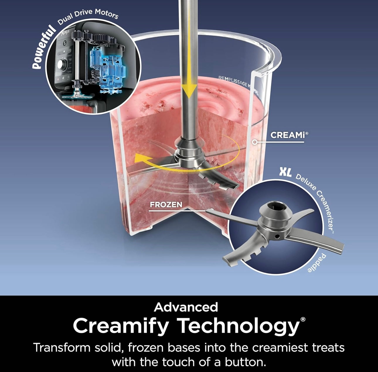 Ninja CREAMi Deluxe Ice Cream & Frozen Treat Maker for Ice Cream, Sorbet, Milkshakes, Frozen Yogurt, & More, 11-in-1, XL Capacity, Silver, Includes (2) Family-Sized 24 oz. Tubs, NC501