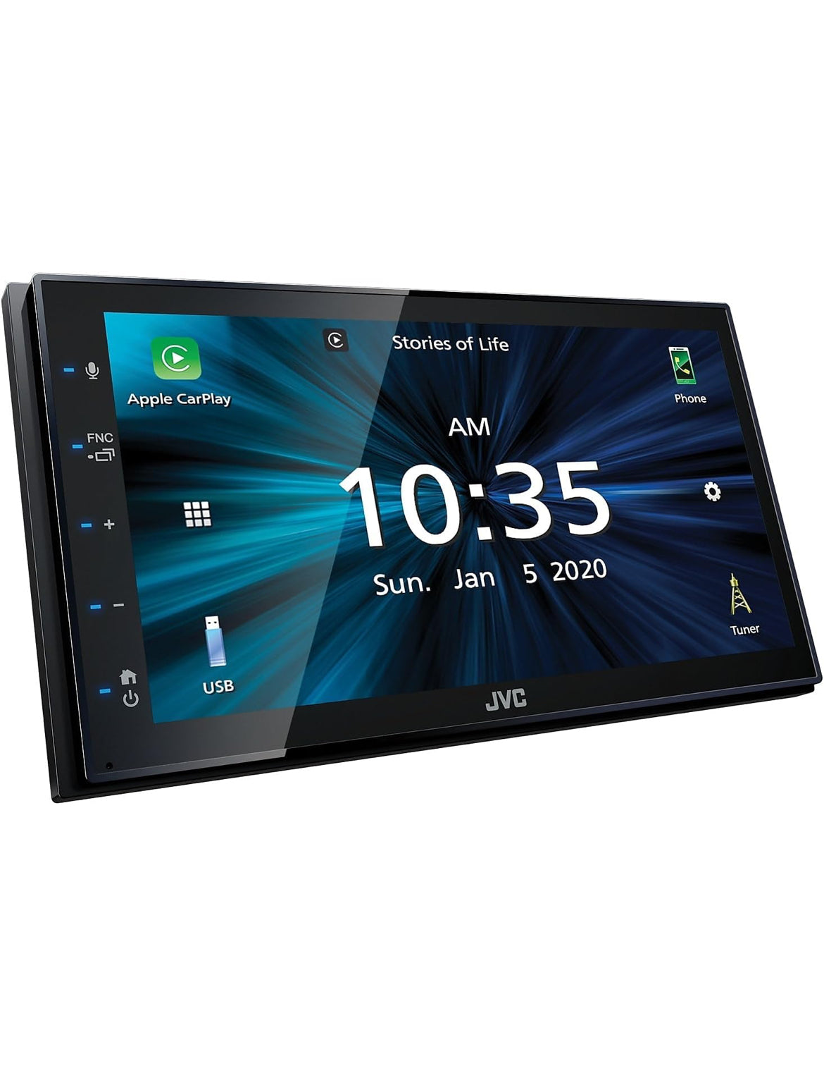JVC KW-M560BT Apple CarPlay Android Auto Multimedia Speler met 6.8" Kapasitiewe Raakskerm, Bluetooth Oudio en Handvrye Oproepe, MP3 Speler, Dubbel DIN, 13-Band EQ, SiriusXM, AM/FM Motorradio