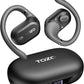 OpenWear Open Ear Headphones, Adjustable Ear Hooks, Ultra Comfort, Bass Bluetooth Headphones 5.4 with Smart Digital Display (Black)