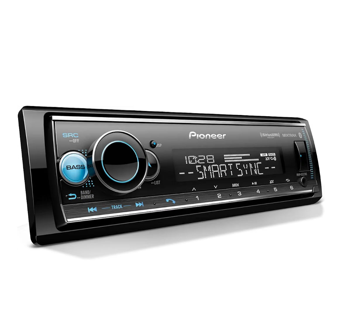 Pioneer MVH-S522BS 1-Din Car Stereo with Bluetooth, USB, AM/FM Radio
Digital Media Receiver, SiriusXM, Color Change, 50W x 4 Output, 13-Band EQ, iPhone/Android Compatible, Hi-Volt RCA Preouts