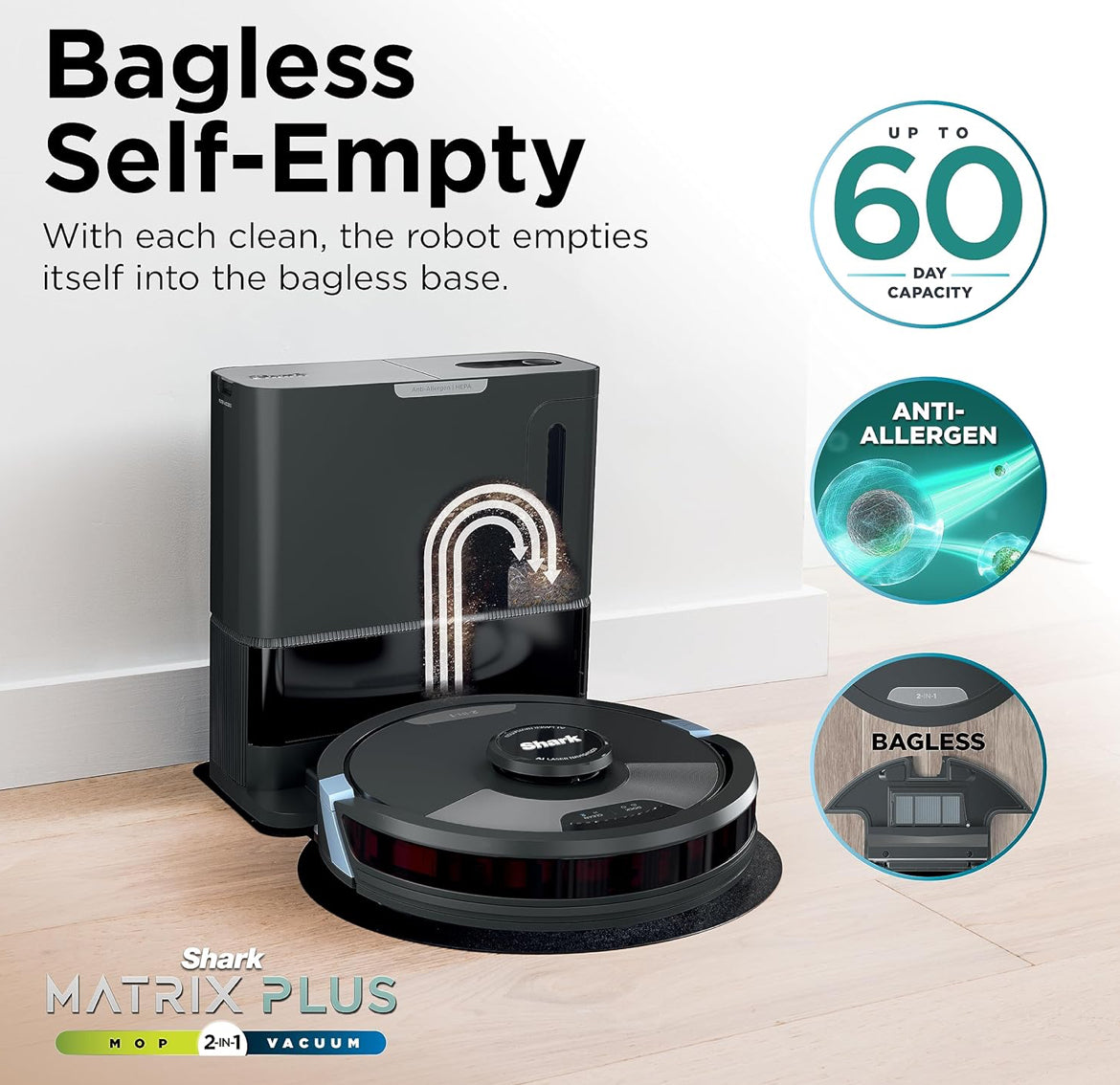 Shark Matrix Plus 2in1 Robot Vacuum & Mop with Sonic Mopping, Matrix Clean - WIFI