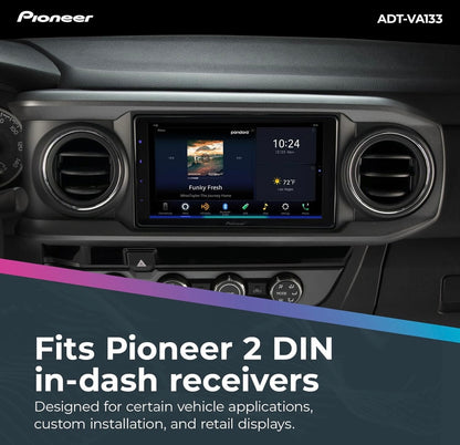 Dubbel DIN Installasie Kit vir Pioneer ADT-VA133 Sluit Inbouraam, 2 DIN Onderstelhakies en Sierring In, Gerieflike Installasie, Pas Meeste 2 DIN In-Dash Ontvangerprodukte
