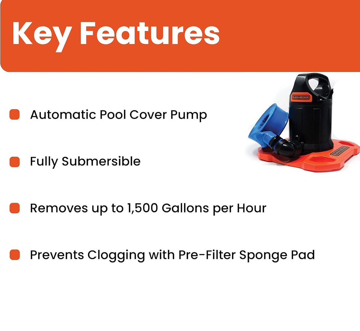 BLACK+DECKER Komberspomp, 1500 GPH Outomaties