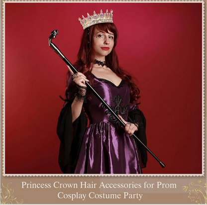 2 Stuks Prom Koning en Koningin Kroone vir Mans Vroue Koning Koningin Kroone Tiara met Strass vir Trou Verjaarsdag Grad (Pienk Goud, Pienk Styl)