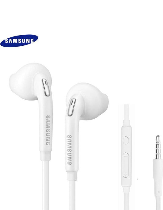SAMSUNG Bedrade Oorfone Oorspronklike 3.5mm in-Oor-koptelefoon Galaxy Mikrofoon & Volume-afstandsbediening - Sluit Swart Fluweel Drasak in - Wit