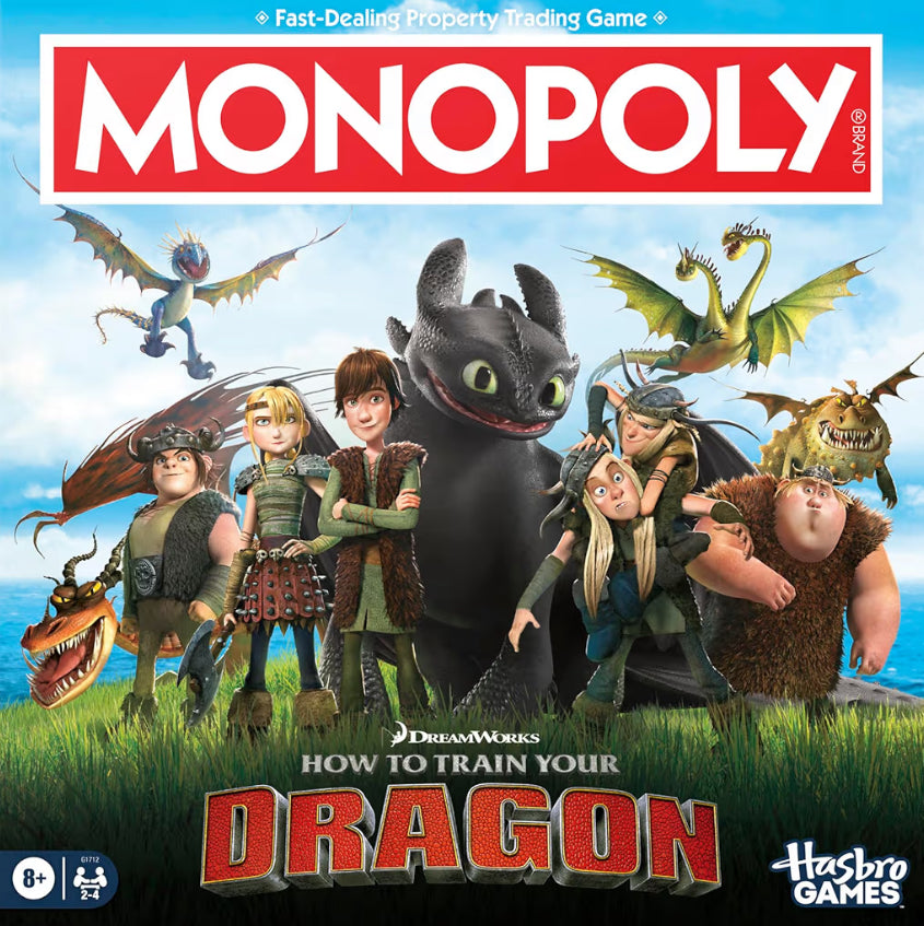 Monopoly DreamWorks How to Train Your Dragon Edition Board Game, 2 to 4 Players, Fun Family Games