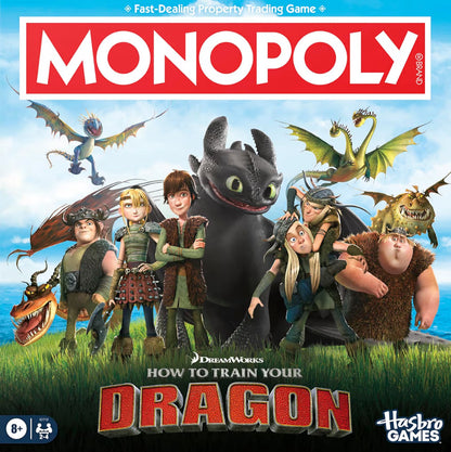 Monopoly DreamWorks How to Train Your Dragon Edition Board Game, 2 to 4 Players, Fun Family Games