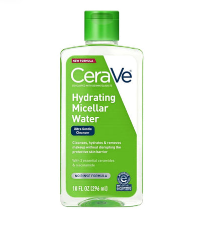 CeraVe Micellêre Water, Hidrerende Gesigsreiniger & Ooggrimeringverwyderaar Sonder Geur & Nie-Irriterend (10 Vloeistof Onse)
