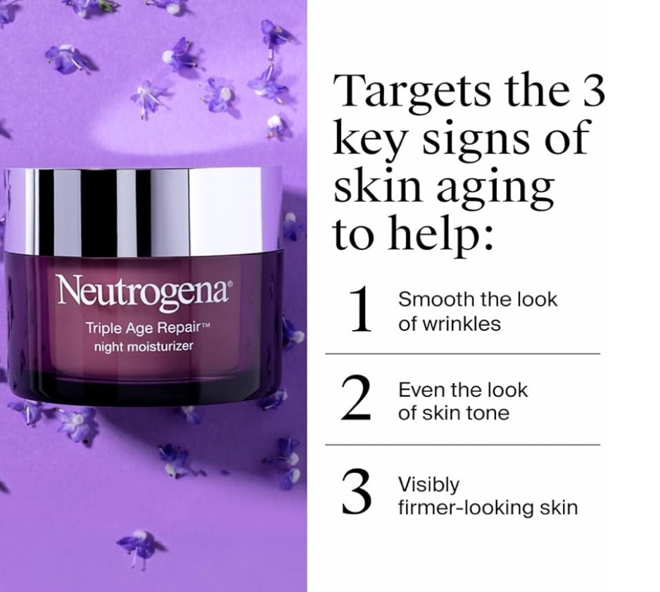 Neutrogena Triple Age Repair Nag Ges Vogroom met Heksinol & Vitamien C, Anti-Kreukelroom - (1.7 oz)