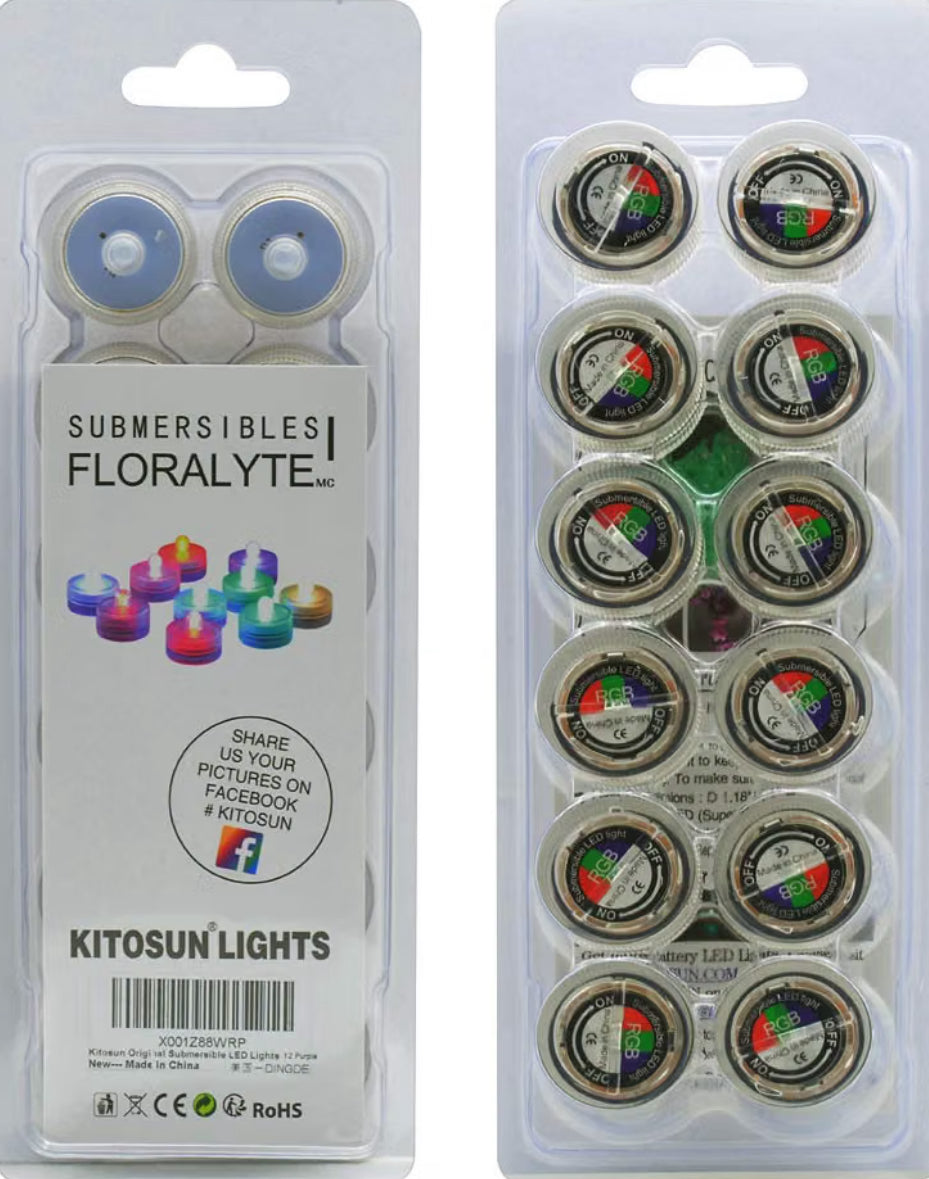 KITOSUN Submersible LED Lights cr2032 Battery Powered Underwater Waterproof LED Tea Light Candles for Events Wedding Centerpieces Vase Floral Xmas Holidays Home Decor Lighting(Pack of 12) (Orange)