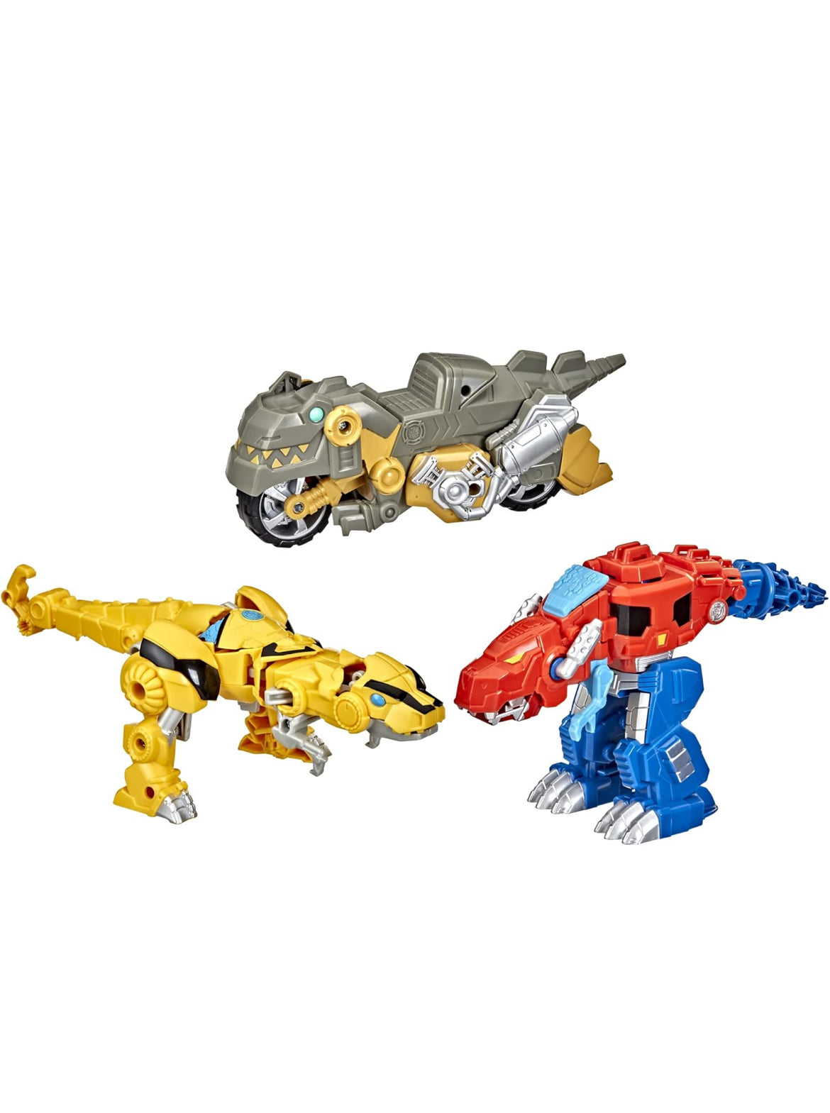 Transformers Playskool Primal Team-Up 3-Pack with Optimus Prime,Bumblebee, and Grimlock Converting Dinosaur Figures, 4.5-Inch Toys, Ages 3 and Up (Amazon Exclusive)
