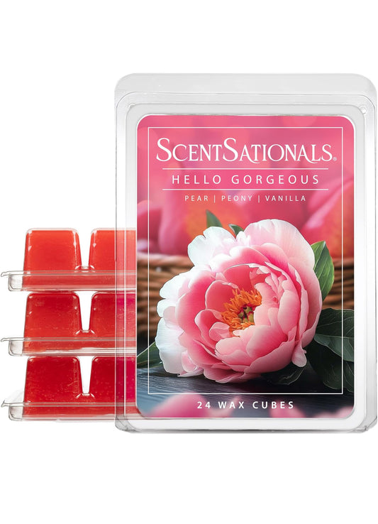 Scentsationals Wax Melts, Wax Cubes Strong Scent - Fine Fragrance Collection 2 Hello Gorgeous - 10oz (PACK OF 4)