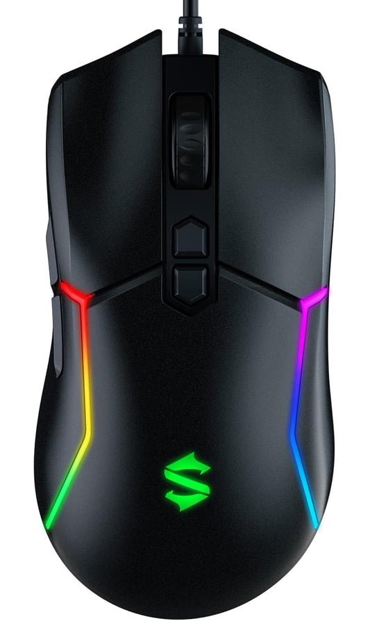 Black Shark Gaming Mouse Wired, USB Computer Ergonomic Mouse with 7 Adjustable DPI