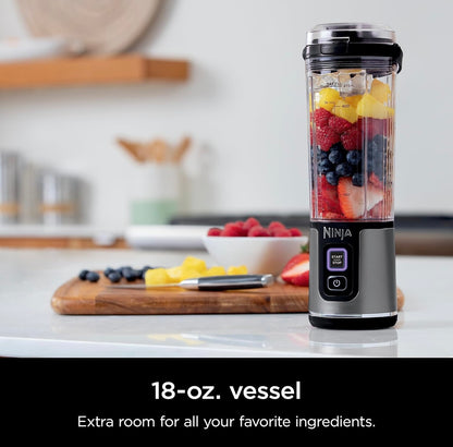 Ninja BC151BK Blast Draagbare Blender, Koordloos, 532ml. Houer, Persoonlike Blender-vir Skuddrankies en Smoothies - Swart