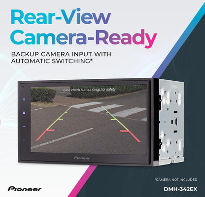 Pioneer DMH-342EX 6.8" Capacitive Touchscreen Double Din Car Stereo
Digital Multimedia Receiver, Alexa, Bluetooth, Backup Camera, USB, FLAC, MIXTRAX, AM/FM Radio, Short Chassis, 13-Band EQ