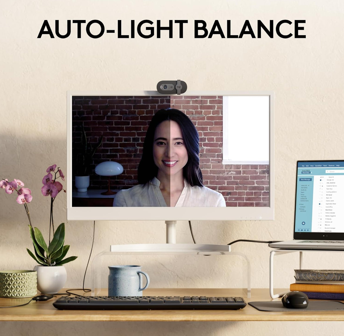 Logitech Brio 101 Full HD 1080p Webkamera vir Vergaderings, Stroom, Rekenaar, Skootrekenaar, PC - Ingeboude Mikrofoon, Luik, USB-A, Teams, Zoom - Swart
