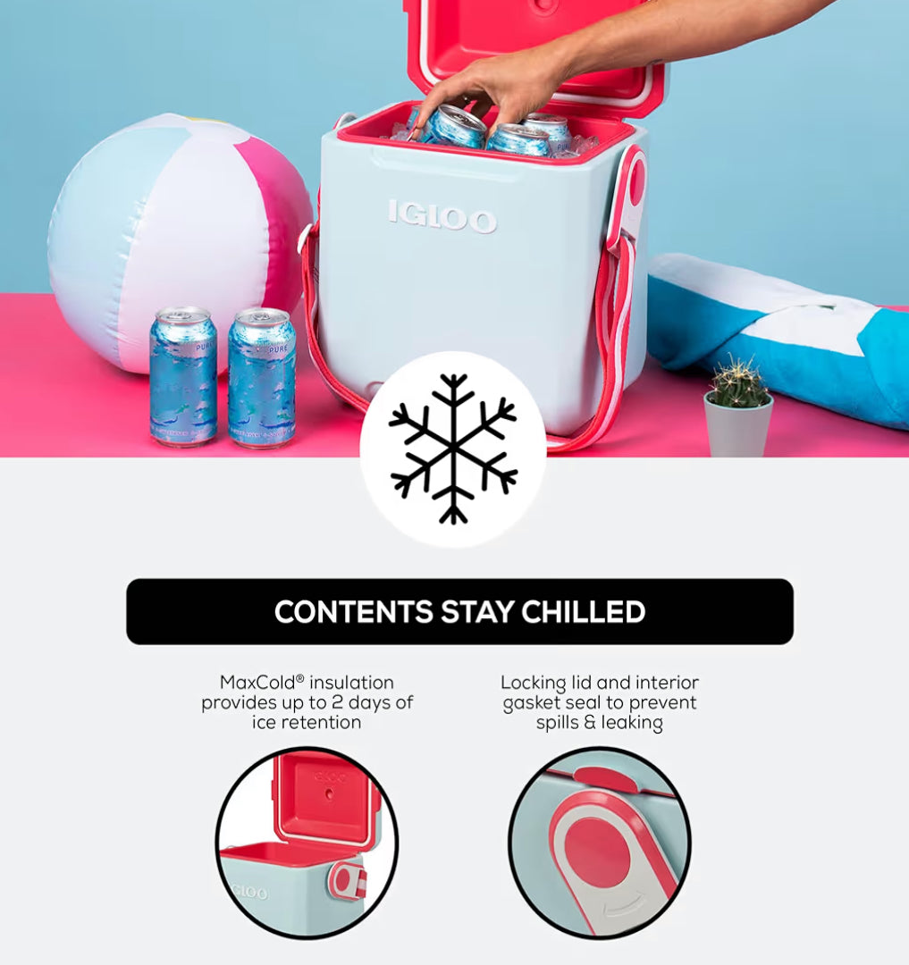 Igloo Tag Along Too Hard-Shell Insulated Cooler Portable Picnic Outdoor - (Mist)