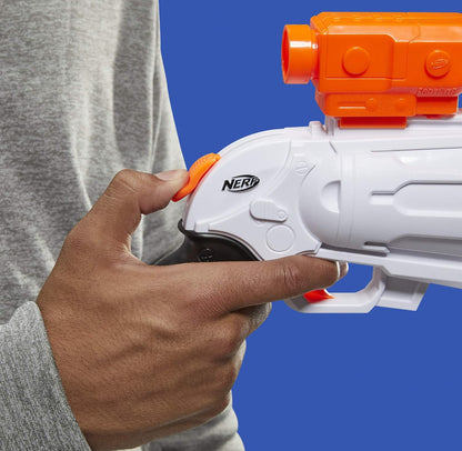 Nerf Fortnite SR Blaster - 4-Dart Hammer Action - Includes Removable Scope and 8 Official Nerf Elite Darts - for Youth, Teens, Adults