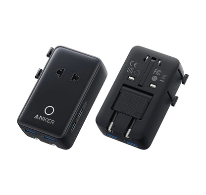 Anker Nano Reisadapter, 5-Poort Kragadapter met 1 WS-, 2 USB-A- en 2 USB-C-poorte - (1-Pak)