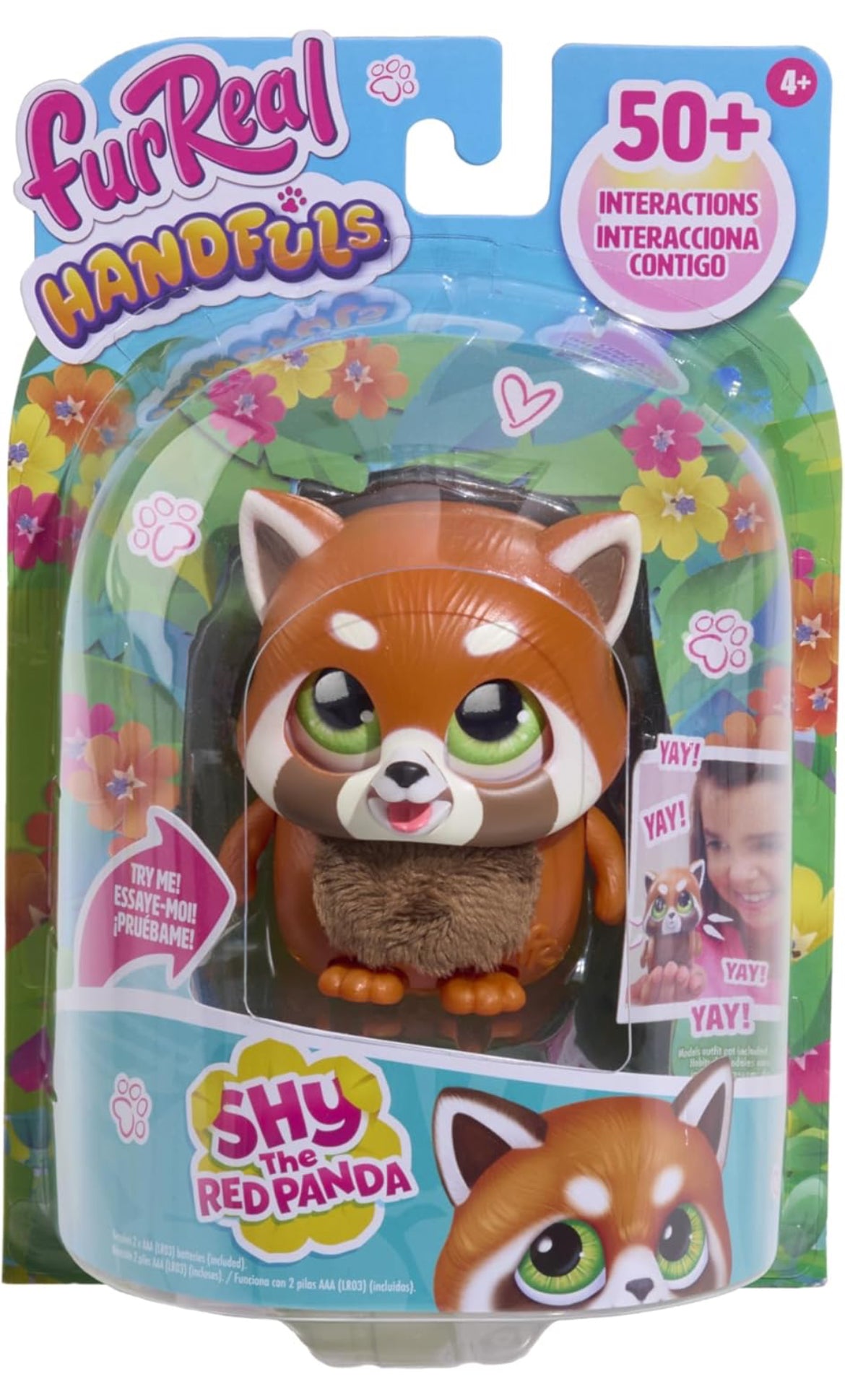 Just Play furReal Handfuls Shy The Red Panda, 3.5 Inch Interactive Toy, for Boys and Girls, Ages 4 and Up