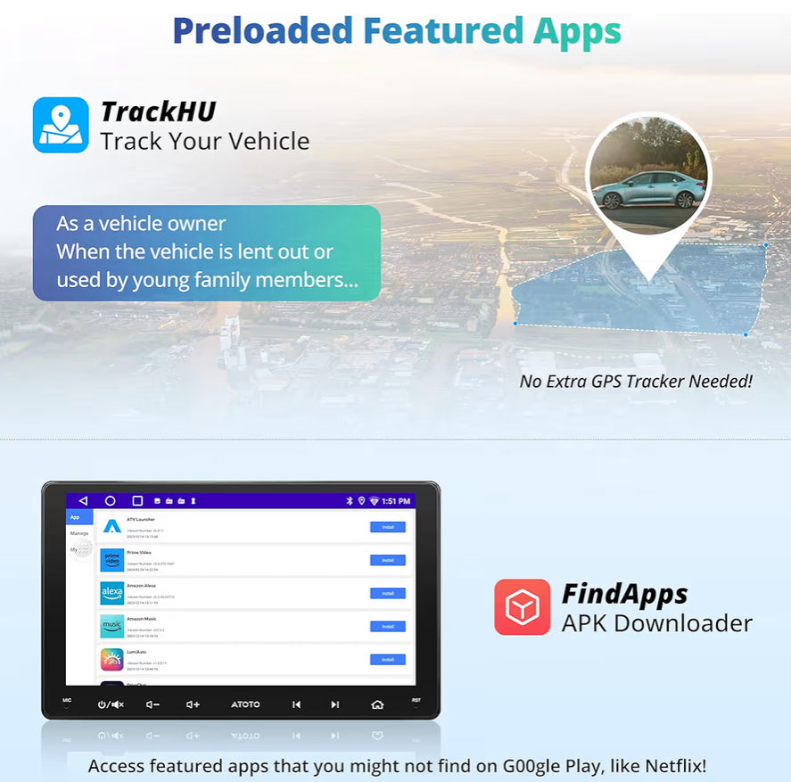 9" KI-aangedrewe motorradio dubbel DIN draadlose CarPlay en Android Auto, Wi-Fi/Bluetooth/USB, GPS-opsporing, 24 EQ & DSP, Mirror Link