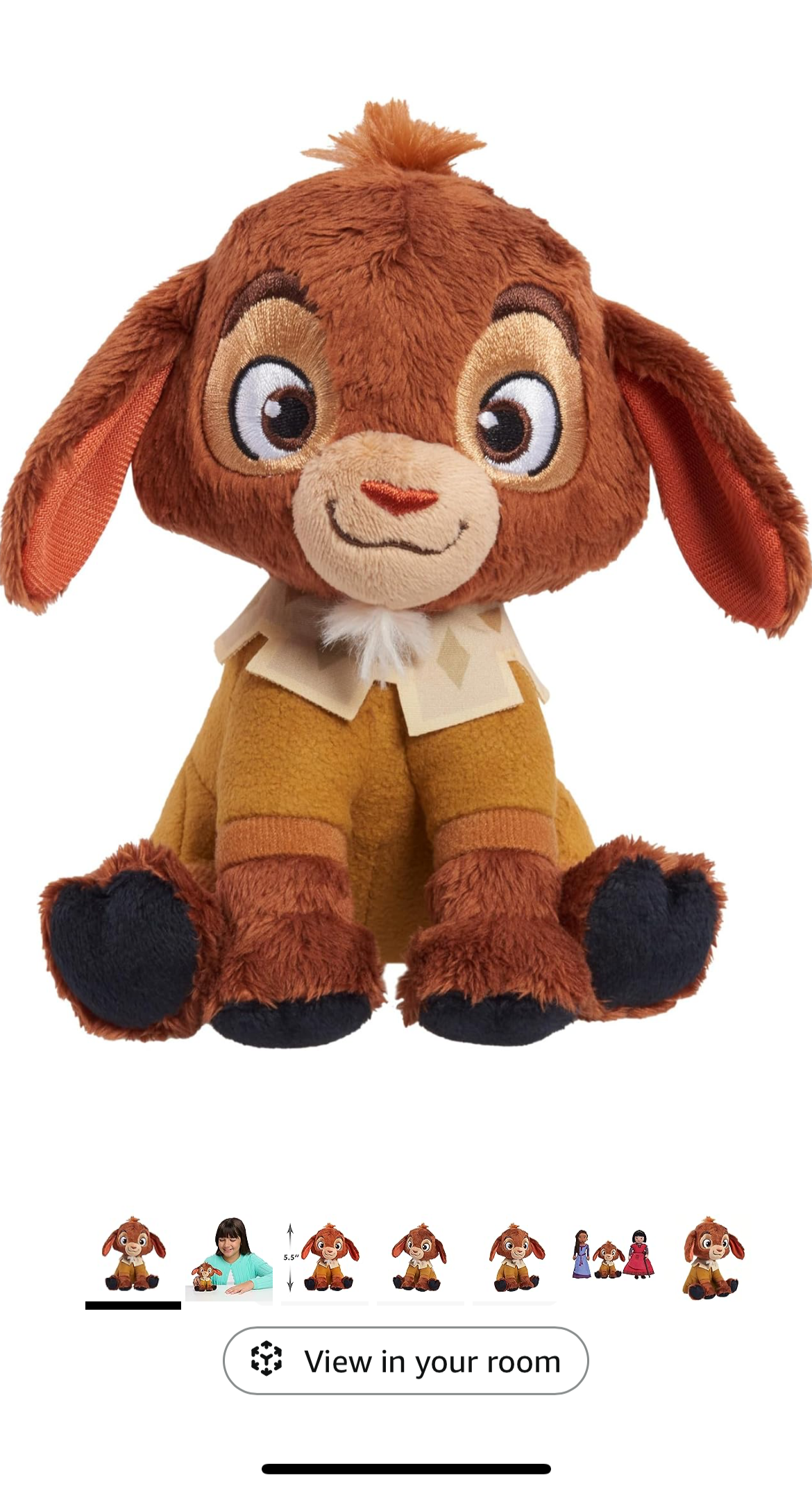 Disney Wish 5" Talking Plush Valentino, Stuffed Animal, Goat, Super Soft Plush - Kids Toys