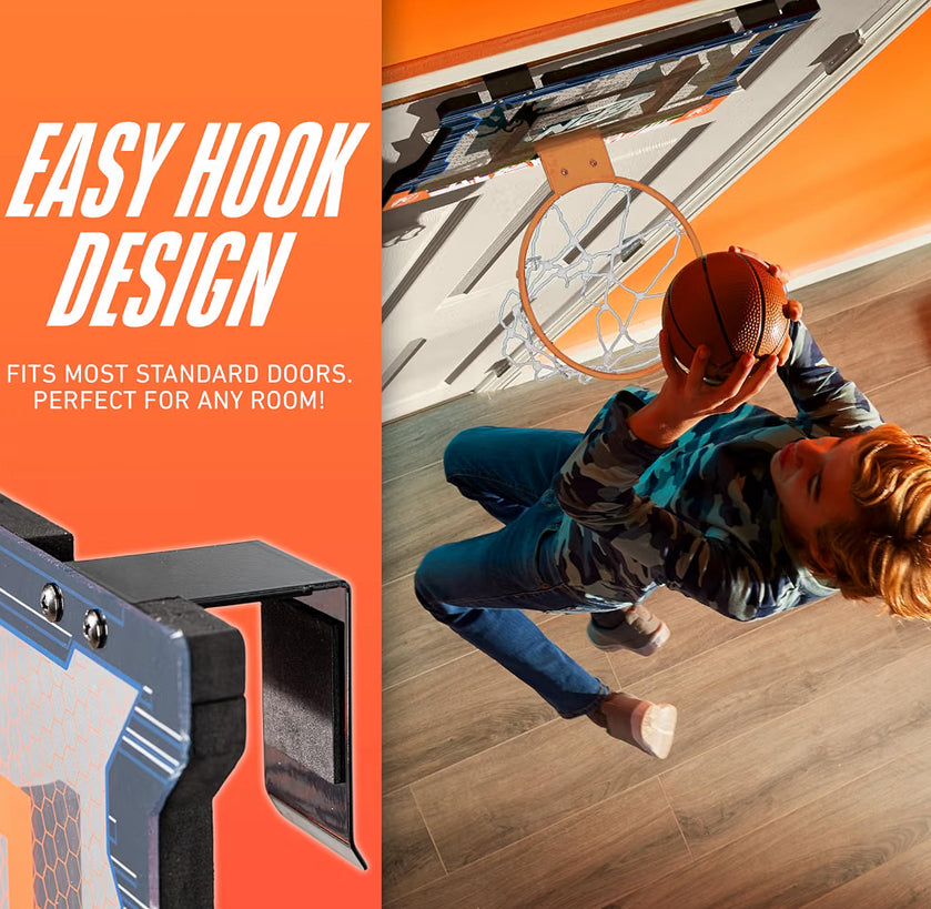 NERF Basketball Hoop Set - Pro Hoop Mini Hoop Set with Mini NERF Basketball - Steel Rim Great for Dunking