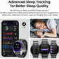 LED S5 Smart Watch 1.43" HD Sport Modes Fitness w/ Sleep Monitor, IP68 Waterproof, Stainless Steel Band
