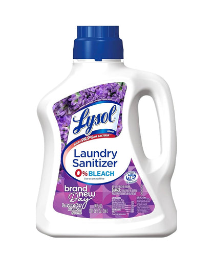 Lysol Ontsmettende Wasgoedontsmettingsmiddel en Geurversterker, Wasgoedwasmiddel-byvoegmiddel, Kleurveilige Bleikmiddelalternatief, Wasgoedreukverwyderaar, Dood Bakterieë en Virusse, Laventelgeur, 2.6L