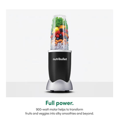 NutriBullet Pro Versapper 900W - Skommeldrankies, Smoothies - Onyx Swart