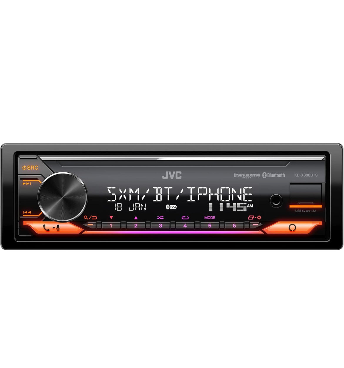 JVC KD-X380BTS Digitale Media Motorontvanger met Bluetooth, USB, SiriusXM, Amazon Alexa