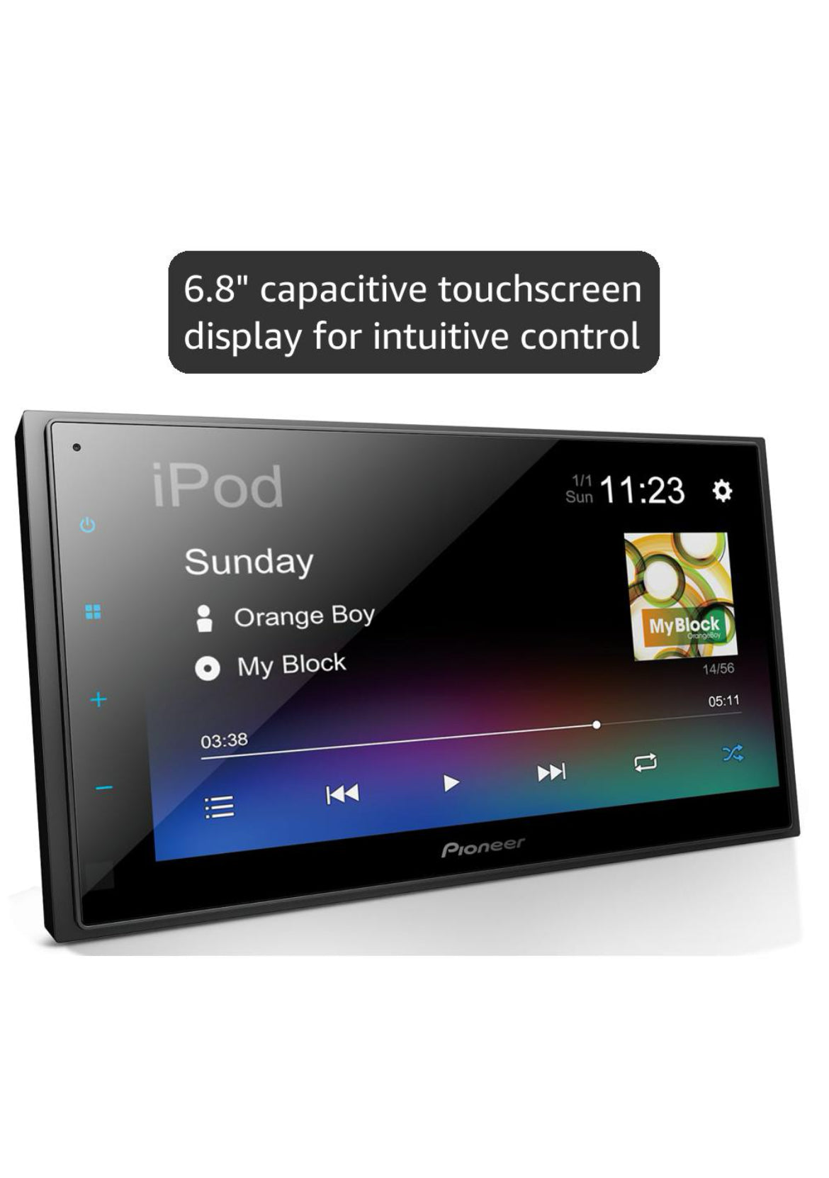 Pioneer  6.8" Capacitive Touchscreen Double Din Car StereoDigital Multimedia Receiver, Alexa, Bluetooth, Backup Camera, USB, FLAC, MIXTRAX, AM/FM Radio, Short Chassis, 13-Band EQ