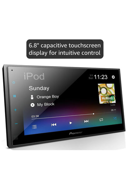 Pioneer  6.8" Capacitive Touchscreen Double Din Car StereoDigital Multimedia Receiver, Alexa, Bluetooth, Backup Camera, USB, FLAC, MIXTRAX, AM/FM Radio, Short Chassis, 13-Band EQ