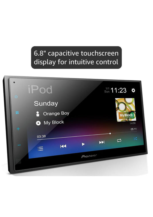 Pioneer  6.8" Capacitive Touchscreen Double Din Car StereoDigital Multimedia Receiver, Alexa, Bluetooth, Backup Camera, USB, FLAC, MIXTRAX, AM/FM Radio, Short Chassis, 13-Band EQ