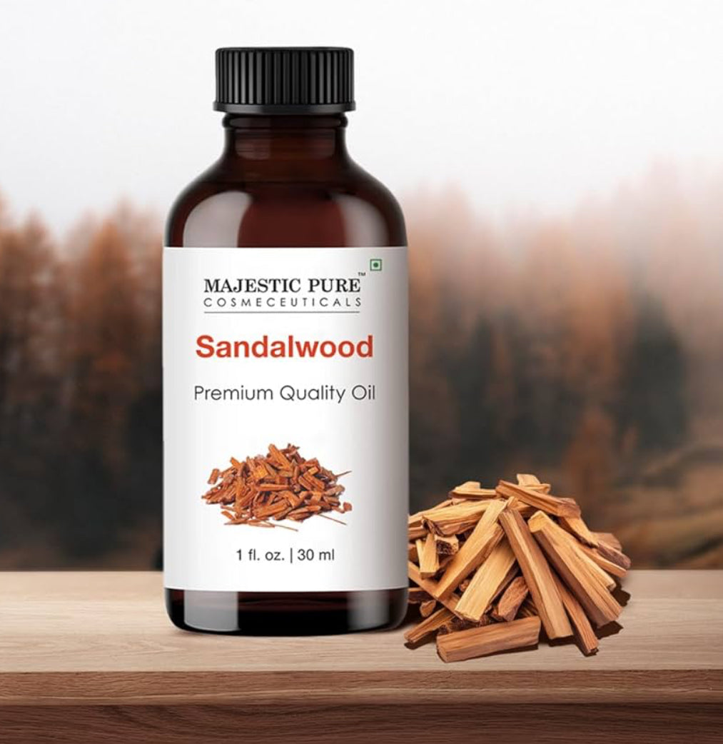 Suiwer Essensiële Olie met Glasdrupper – 100% Suiwer en Natuurlik – Essensiële Olies vir Diffuser, Aromaterapie, Seep- en Kersmaak, Sandelhout Essensiële Olie, Sandelhoutolie, 30 ml