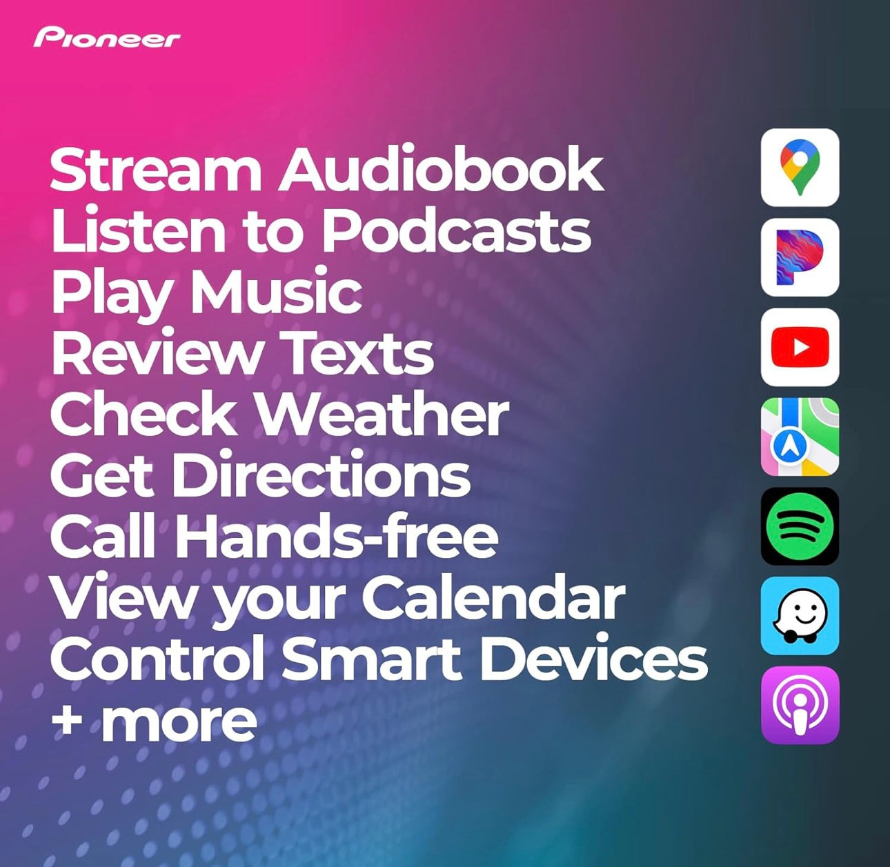 Pioneer DMH CNEX Digitale Multimedia-ontvanger met Bedrade Apple CarPlay en Android Auto, 6.8" Kapasitiewe Raakskerm, Dubbel-DIN, Ingeboude Bluetooth, Amazon Alexa via App, Agteruitryskamera-versoenbaar