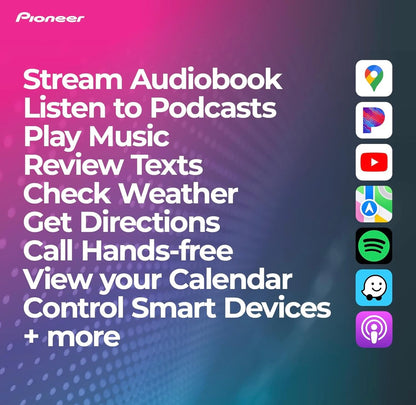 Pioneer DMH CNEX Digitale Multimedia-ontvanger met Bedrade Apple CarPlay en Android Auto, 6.8" Kapasitiewe Raakskerm, Dubbel-DIN, Ingeboude Bluetooth, Amazon Alexa via App, Agteruitryskamera-versoenbaar