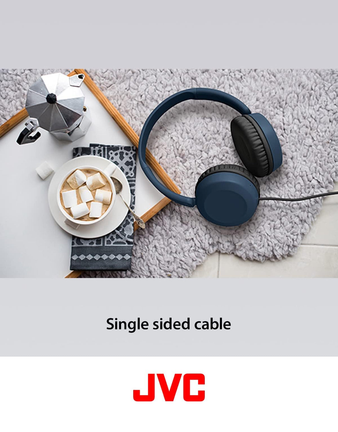 JVC Liggewig-oorfone met kragtige klank, geïntegreerde afstandbeheer en mikrofoon vir slimfone - HAS31MA (Blou), Medium