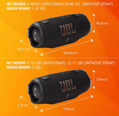 JBL Charge 6 - Draagbare Waterdigte & Valvaste Bluetooth-luidspreker met 'n Stewige/Verwyderbare Draband (Rooi)