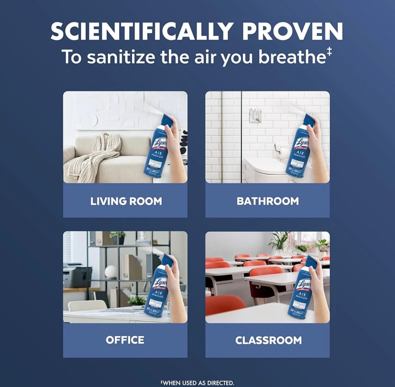 Lysol Lugsaniteerderbespuiting + Reukverwyderaar vir Huis & Kantoor, Saniterende Lugbespuiting, White Linen Geur, 10 oz (Pak van 3)