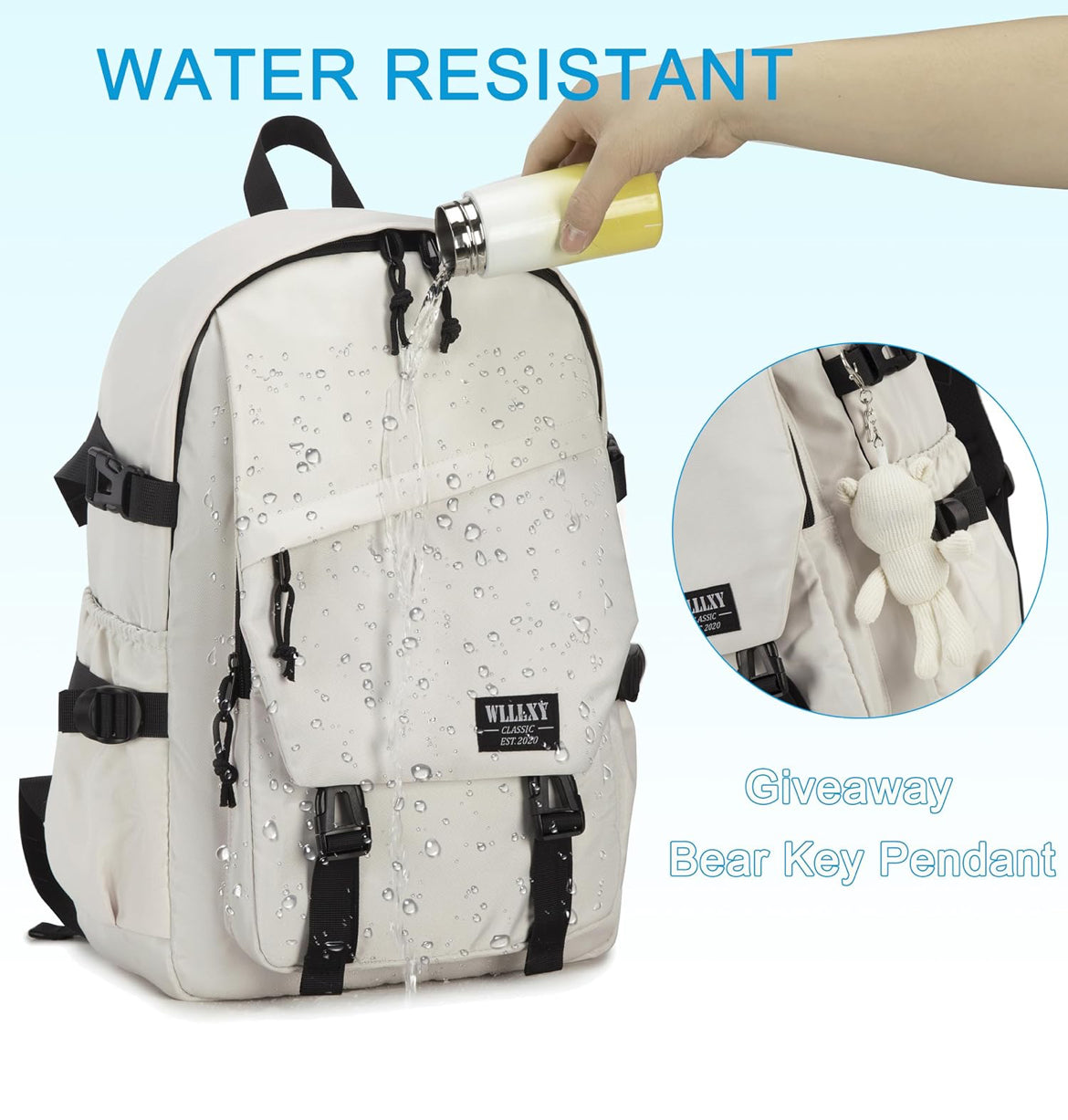 Laptop Backpack for Women, 15.6 Inch Work Laptop Bag Anti Theft Travel Backpacks Large School Bags Bookbag Casual Daypack Computer Bookbags for Teens Girls Students Off white