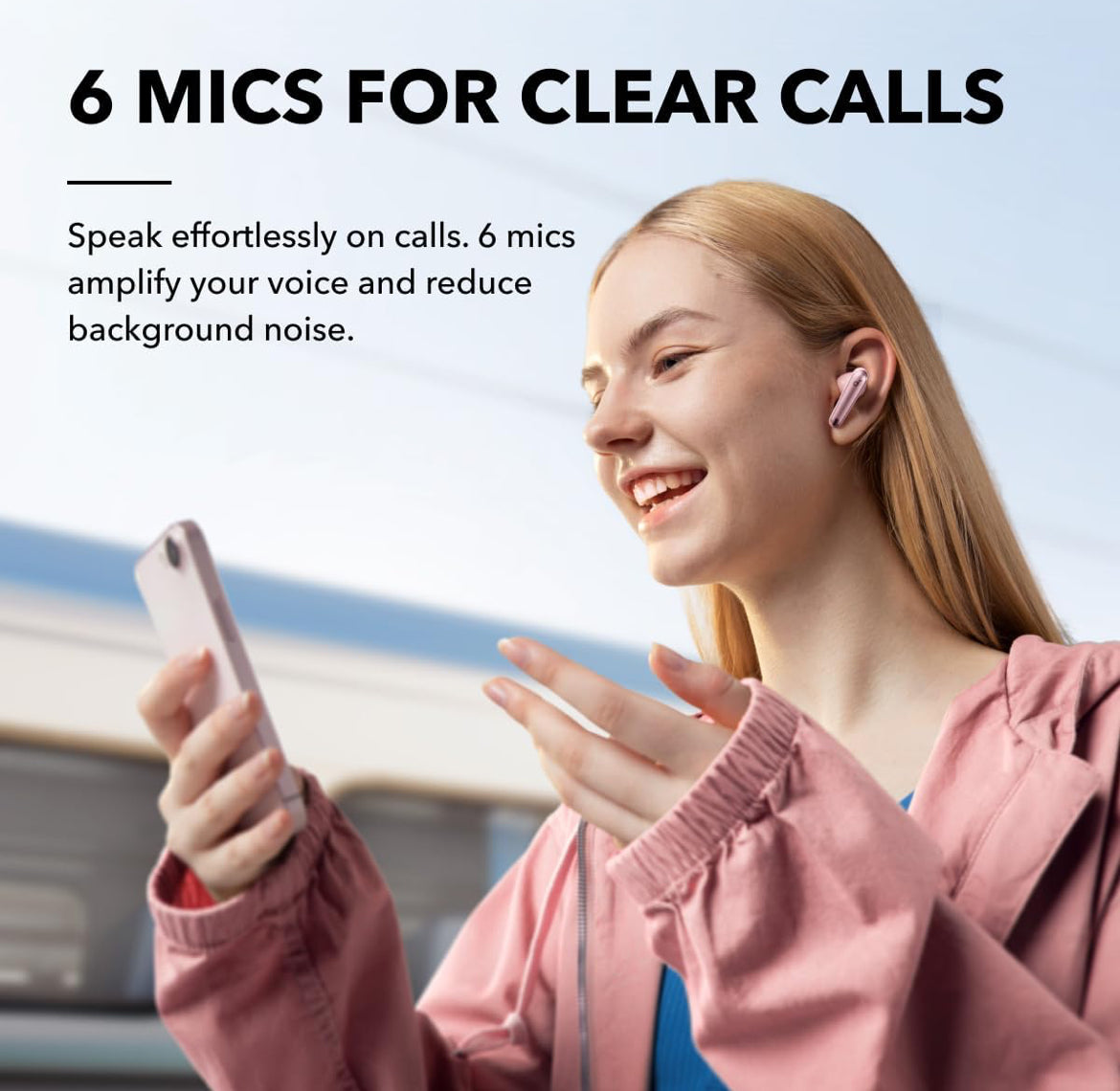 Soundcore by Anker Liberty 4 NC Wireless Earbuds, 98.5% Noise Reduction, Adaptive Noise Cancelling to Ears and Environment, Hi-Res Sound, 50H Battery, Wireless Charging, Bluetooth 5.3
