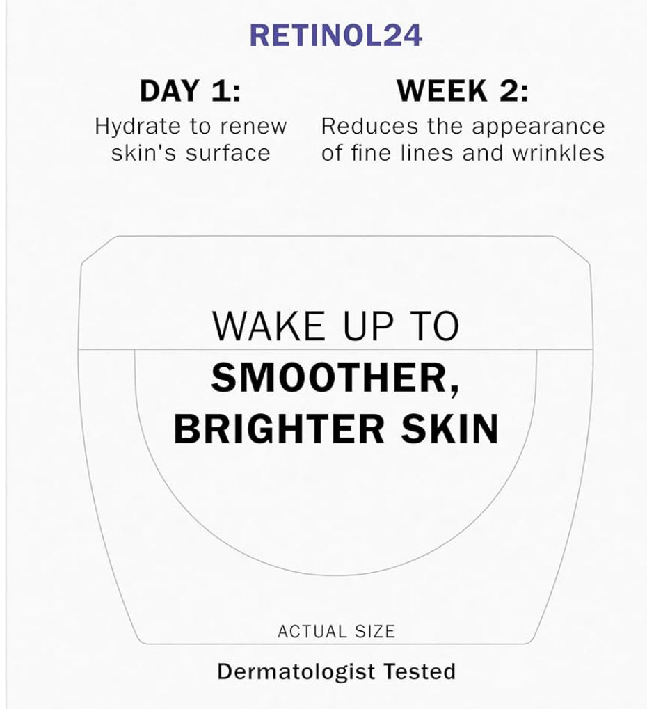 Olay Retinol 24 Gesigbevogtiger, Anti-Veroudering Nagroom Anti-Rimpel Velversorging (1.7 oz) & Proefgrootte Retinol Reinigingssmeltes - (12 st)