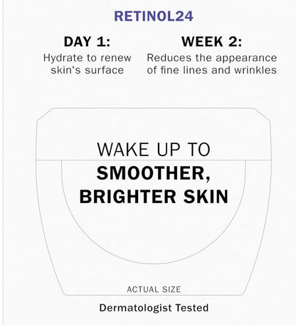 Olay Retinol 24 Gesigbevogtiger, Anti-Veroudering Nagroom Anti-Rimpel Velversorging (1.7 oz) & Proefgrootte Retinol Reinigingssmeltes - (12 st)
