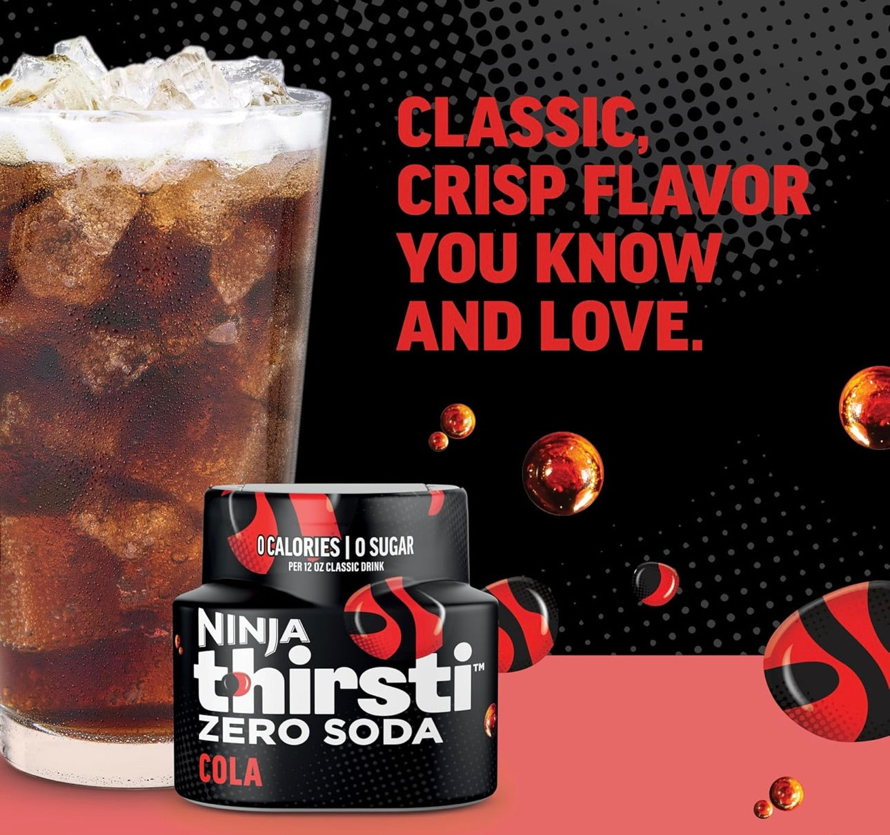 Ninja Thirsti Gegeurde Waterdruppels, ZERO KOELDRANK Cola, Klassieke Koeldrankgeure Maak 17, 355ml drankies - 3-Pak