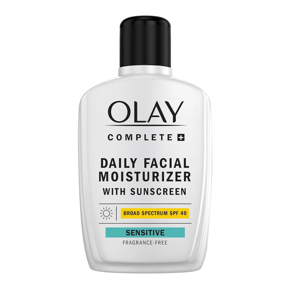 Olay Complete+ Gesigbevogtiger met Sonskerm SPF 40, Vir Sensitiewe Vel, Breëspektrum Voed Vogversperring - Ceramiede 6 Oz