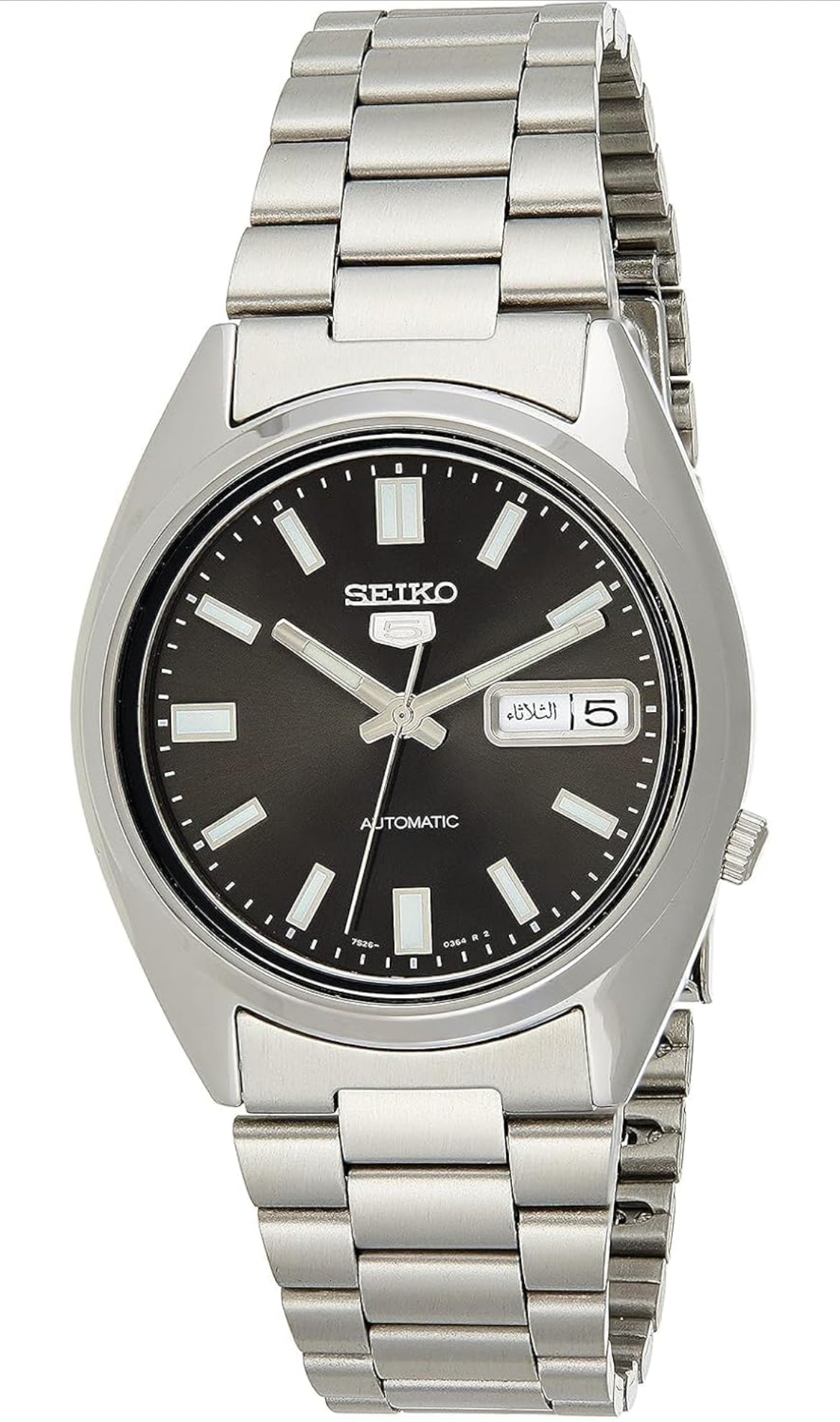Seiko 5 Manshorlosie van vlekvrye staal