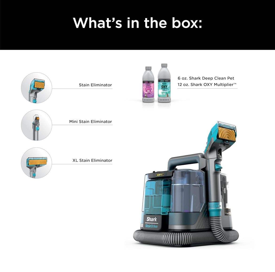 Shark StainStriker HairPro Portable Carpet, Upholstery & Area Rug Cleaner - Teal