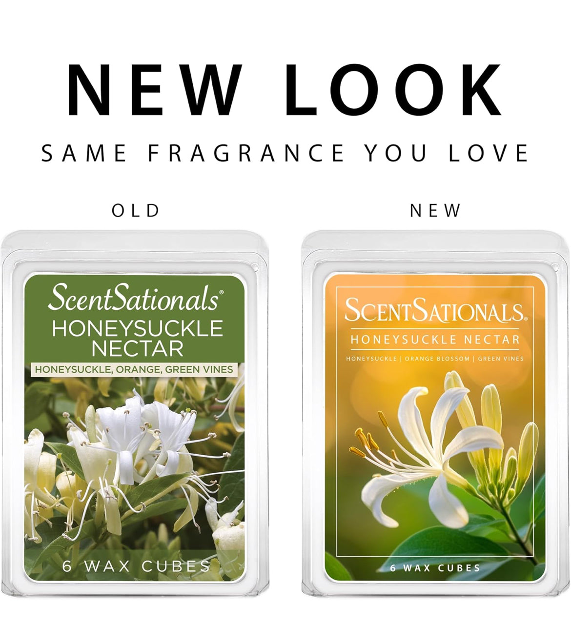 Scentsationals Wax Melts, Wax Cubes Strong Scent - Honeysuckle Nectar - Long Lasting Scented Melts for Warmer, 10oz (Pack of 4)